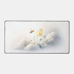 Minimal Bee & Clouds Desk Mat