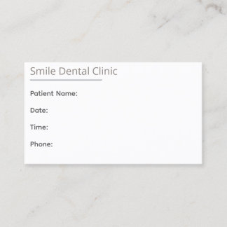Minimal Beige Dental Appointment Card One Line Afsprakenkaartje