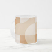 Minimal Beige Geometric Frosted Glass Mug (Devant gauche)