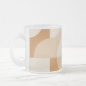 Minimal Beige Geometric Frosted Glass Mug (Gauche)