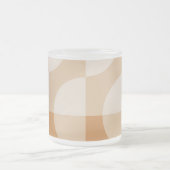 Minimal Beige Geometric Frosted Glass Mug (Centre)
