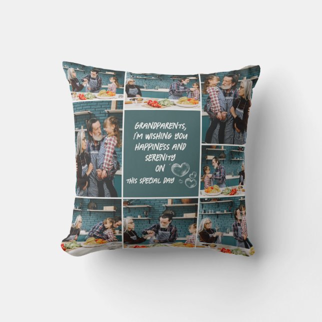 Minimal Best Grootouders Foto's Sierkussen (Voorkant)