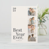 Minimal Best Year Ever New Year Feestdagenkaart (Staand voorkant)