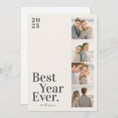 Minimal Best Year Ever New Year Feestdagenkaart (Voorkant / Achterkant)