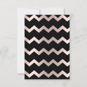 Minimal Bewaar de datum Roze Rose Gold Chevron Zwa Save The Date (Achterkant)