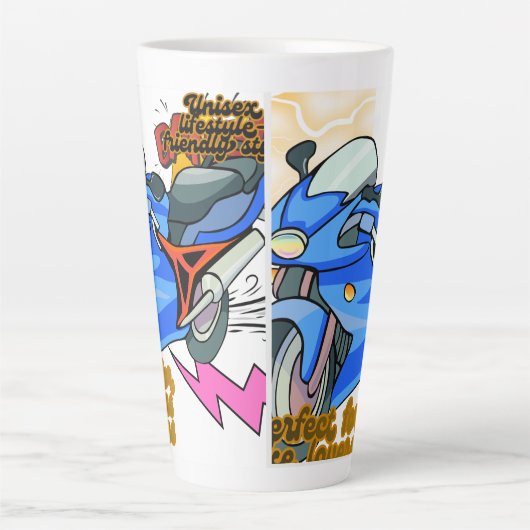 Minimal Bike Art Graphic Latte Mok (Voorkant)