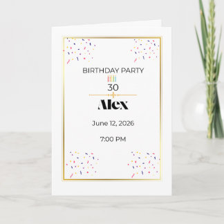 Minimal Birthday Invitation with Candles | Elegant Kaart