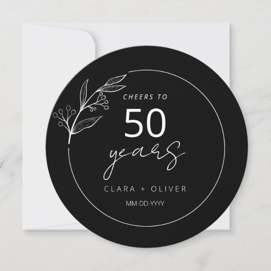 Minimal Black 50 jaar huwelijksverjaardag Kaart (Voorkant)