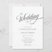 Minimal Black and White Wedding Invitation (Devant)
