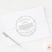 Minimal Black and White Wreath Ingredients Label (Envelop)