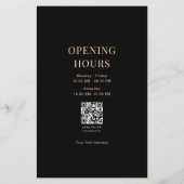 Minimal Black Botanical Salon QR Code Price List Flyer (Achterkant)