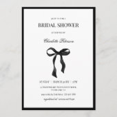 Minimal Black Bow Bridal Shower Invitation (Devant)