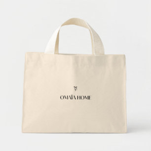 Minimal Black Bow Pattern Tote Bag with OMAÏA HOME