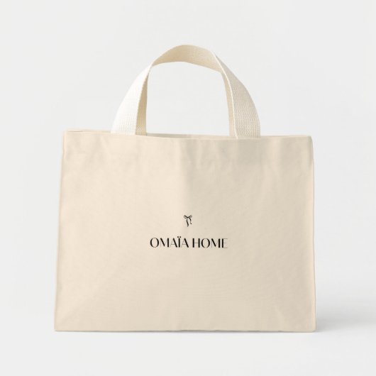 Minimal Black Bow Pattern Tote Bag with OMAÏA HOME (Devant)