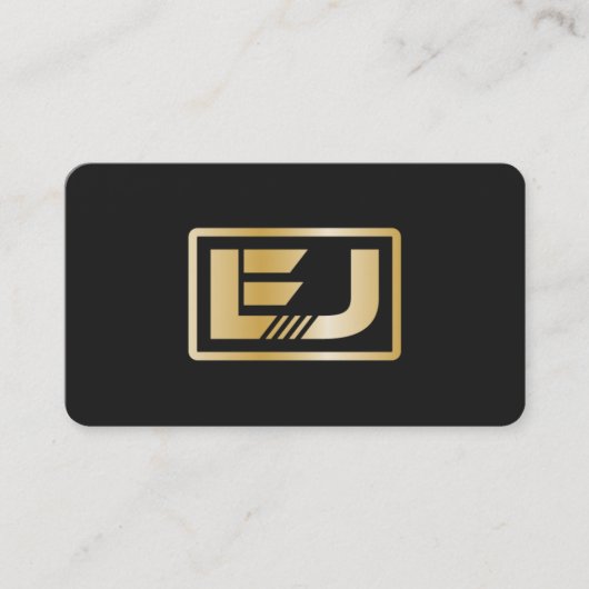 Minimal Black Faux Gold Logo Professional Visitekaartje (Voorkant)
