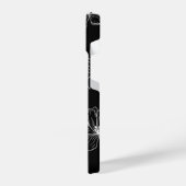Minimal Black Floral Line Art iPhone Hoesje (Linkerkant)