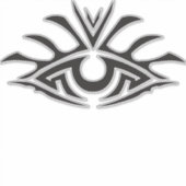 Minimal Black Ink Tattoo Style Artwork Sticker (Voorkant)