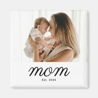 Minimal Black Script Mom Established Magneet