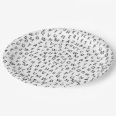Minimal Black White Alphabet Pattern Papieren Bordje (Gekanteld)
