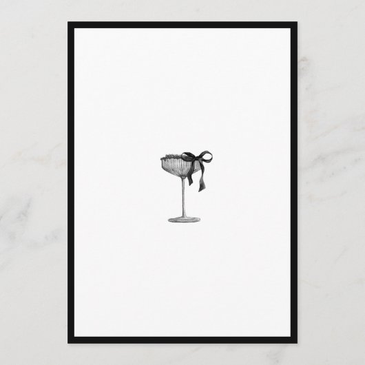 Minimal Black & White Bow Birthday Invitation (Dos)