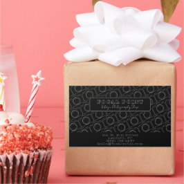  Minimal Black & White Camera Pattern Photography Rechthoekige Sticker