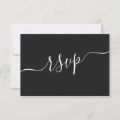 Minimal Black & White QR Code Wedding RSVP Kaartje (Voorkant)