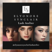 Minimal Black White Script Lash Photo Logo Raamsticker (Vel 2)