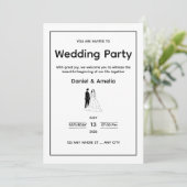 Minimal Black & White Wedding Invitation (Debout devant)