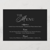 Minimal Black & White Wedding Menu card Kaart (Voorkant)