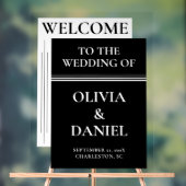 Minimal Black & White Wedding Welcome Acryl Bord (Neutraal)