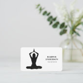 Minimal Black Yoga Instructor Professional Logo Visitekaartje (Staand voorkant)
