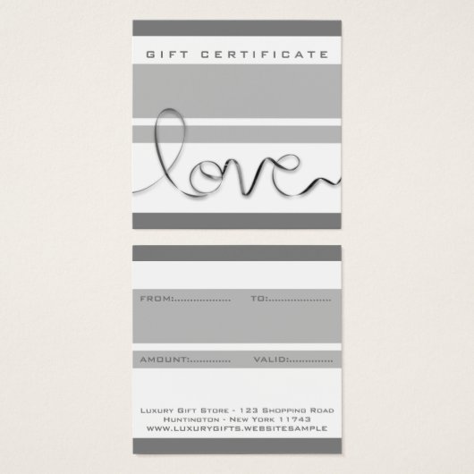 Minimal Blanc Gris Rayures Amour Moderne Chic Masc (Devant & derrière)