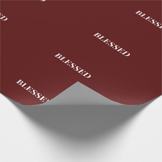 Minimal BLESSED | Deep Red Holiday Cadeaupapier (Hoek)