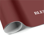 Minimal BLESSED | Deep Red Holiday Cadeaupapier (Rol Hoek)