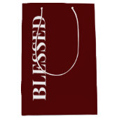 Minimal BLESSED | Deep Red Holiday Medium Cadeauzakje (Voorkant)