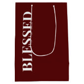 Minimal BLESSED | Deep Red Holiday Medium Cadeauzakje (Achterkant)