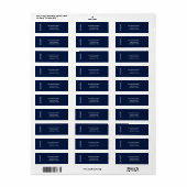 Minimal BLESSED | Navy Blue Holiday Address Label (Full Sheet)