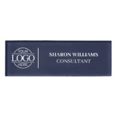 Minimal Blue Custom Company Logo Personeel Naambadge (Voorkant)