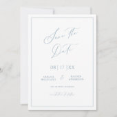 Minimal Blue Save the Date Wedding Aankondiging (Voorkant)