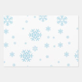 Minimal Blue Snowflakes Holiday Wrapping Paper (Voorkant 2)