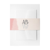 Minimal Blush & Bloom Bold Scrip Monogram Huwelijk Uitnodigingen Wikkel (Voorkant Voorbeeld)