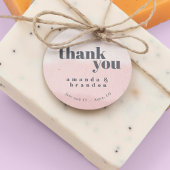 Minimal Blush Bloom Bold Script Wedding Bedankt Bedankjes Labels