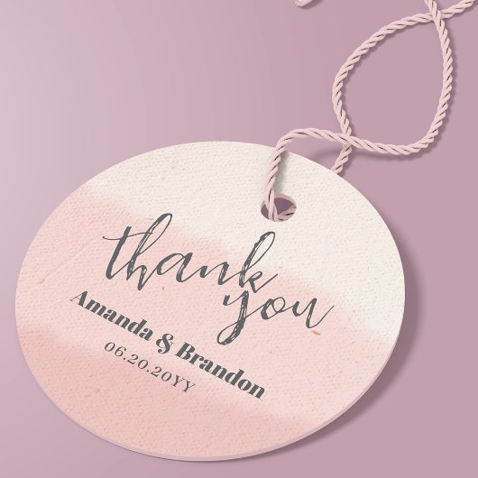 Minimal Blush Bloom Bold Script Wedding Bedankt Bedankjes Labels