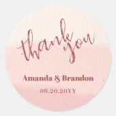 Minimal Blush Bloom Bold Script Wedding Bedankt Ronde Sticker (Voorkant)