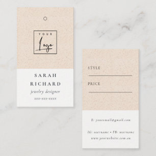 Minimal Blush Keramische Textuur Prijs Label Logo