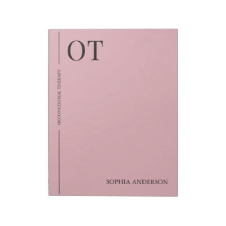 Minimal Blush Pink Custom OT Occupational Therapy Notitieblok