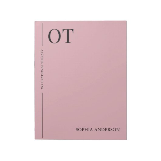 Minimal Blush Pink Custom OT Occupational Therapy Notitieblok (Gedraaid)