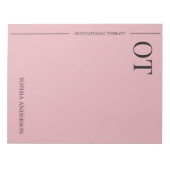 Minimal Blush Pink Custom OT Occupational Therapy Notitieblok (Voorkant)
