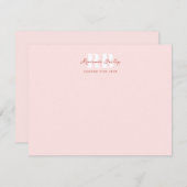 Minimal Blush Pink Monogrammed Notitiekaartje (Voorkant / Achterkant)