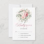 Minimal Blush Roses Greenery Gold Wedding RSVP (Devant)